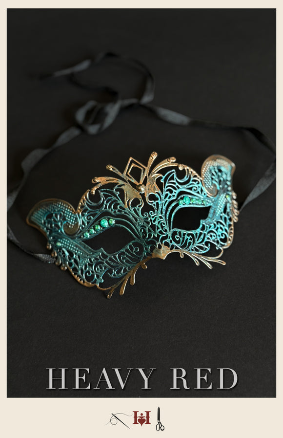 Aged Patina and Gold Vintage Wire Mask