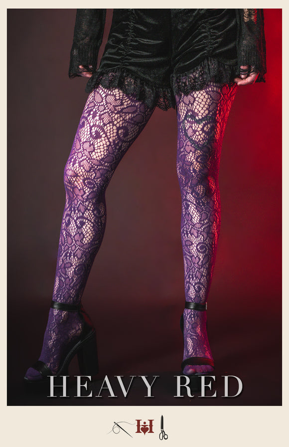 Royal Purple Lace Stockings