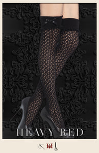 Black Crochet Thigh High Bow Stockings