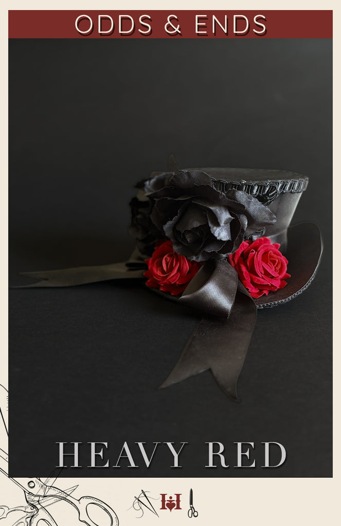 O&E Black Floral Mini Top Hat