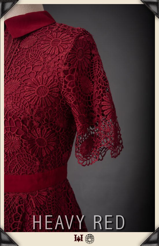 Hidden Impropriety Rouge Lace Dress