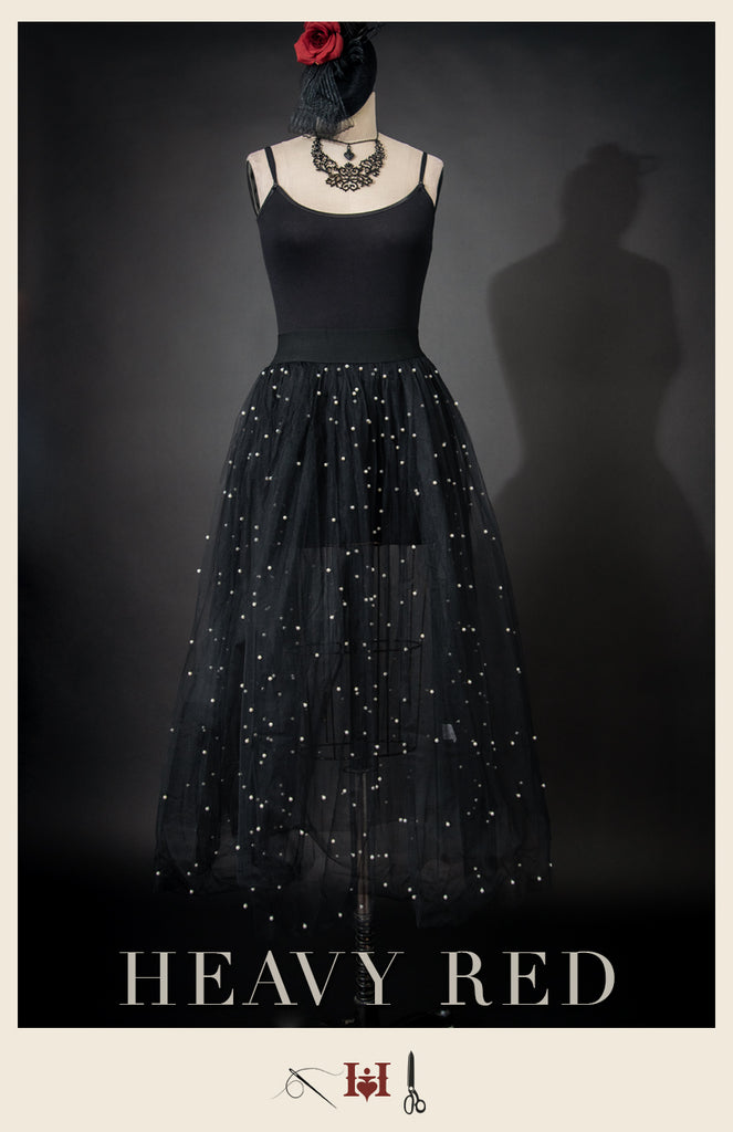 Vintage Pearl & Net Skirt