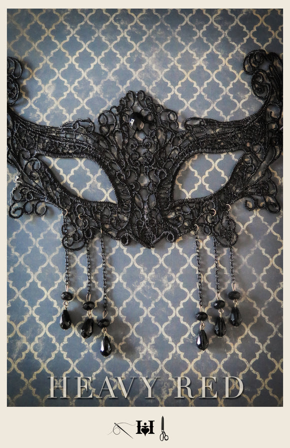 Embroidered Lace Mask with Tears