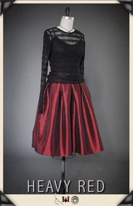 Jeweled Perception Red Taffeta Skirt