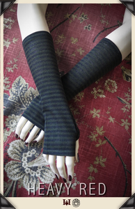 Grunge Olive Stripe Sweater Gloves