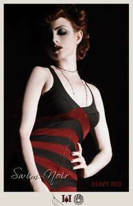 Insidious Temptation - One Piece Red/Black Vintage Bathing Suit