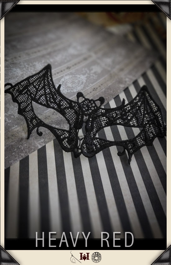 Bat Embroidered Lace Mask
